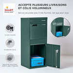 Boîte à colis Large Vert 2 portes Acier galvanisé SMART PARCEL BOX™