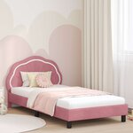 vidaXL Cadre de lit pour enfants avec tête de lit Rose 90 x 190 cm