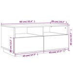 vidaXL Table basse avec lumières LED noir 90x49x40 cm
