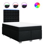 vidaXL Sommier à lattes de lit avec matelas Noir 120x200 cm Tissu