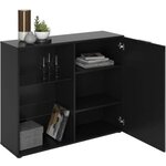 Petit meuble de rangement décor noir 99 1 x hauteur 81 3 x 31 5 cm