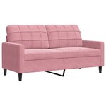 vidaXL Ensemble de canapés 2 Pièces avec coussins Rose Velours