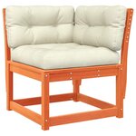 vidaXL Salon de jardin 6 Pièces avec coussins cire marron bois pin massif