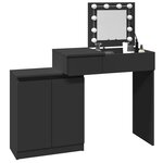 vidaXL Coiffeuse avec LED noir 115x37x110 5 cm