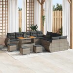 vidaXL Ensemble de canapé de jardin 14 Pièces Gris polyrotin