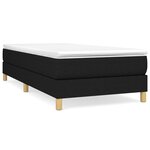 vidaXL Sommier à lattes de lit avec matelas Noir 90x200 cm Tissu