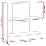vidaXL Bibliothèque chêne artisanal 80x24x76 cm bois d'ingénierie