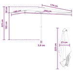 vidaXL Parasol de jardin 200 x 300 cm Polyester Rectangulaire Crème