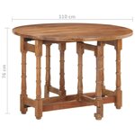 vidaXL Table à manger Rond 110x76 cm Bois de manguier massif