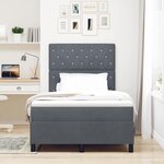 vidaXL Lit à ressorts avec matelas Gris foncé 120 x 200 cm Velours