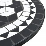 vidaXL Ensemble de bistro mosaïque noir et blanc fer et céramique