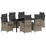 vidaXL Ensemble Salle à Manger de Jardin 7 pièces Gris Rattan Poly
