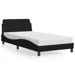 vidaXL Cadre de lit sans matelas noir 100x200 cm tissu