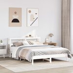vidaXL Cadre de lit sans matelas blanc 150x200 cm bois de pin massif