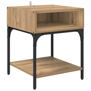 vidaXL Table de chevet chêne artisanal 40 x 40 x 50 cm