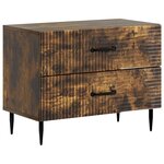 vidaXL Cabinet de chevet avec tiroir Chêne fumé 62 x 34 5 x 47 5 cm