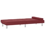 vidaXL Canapé-lit avec porte-gobelets rouge bordeaux similicuir