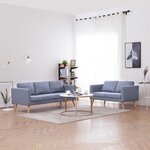 vidaXL Ensemble de canapés à 2 places et à 3 places Tissu Gris clair