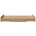 vidaXL Cadre de lit avec rangement chêne artisanal 120 x 190 cm