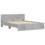 vidaXL Cadre de lit avec tête de lit gris béton 150x200 cm