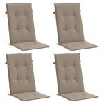 vidaXL Coussins de chaise de jardin dossier haut lot de 4 taupe tissu