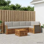 vidaXL Ensemble de canapés d'extérieur 5 pc Naturel et gris clair