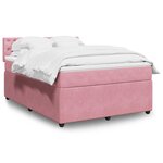vidaXL Sommier à lattes de lit avec matelas Rose 140x190 cm Velours