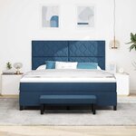 vidaXL Lit à ressorts avec matelas Bleu 180 x 200 cm tissu