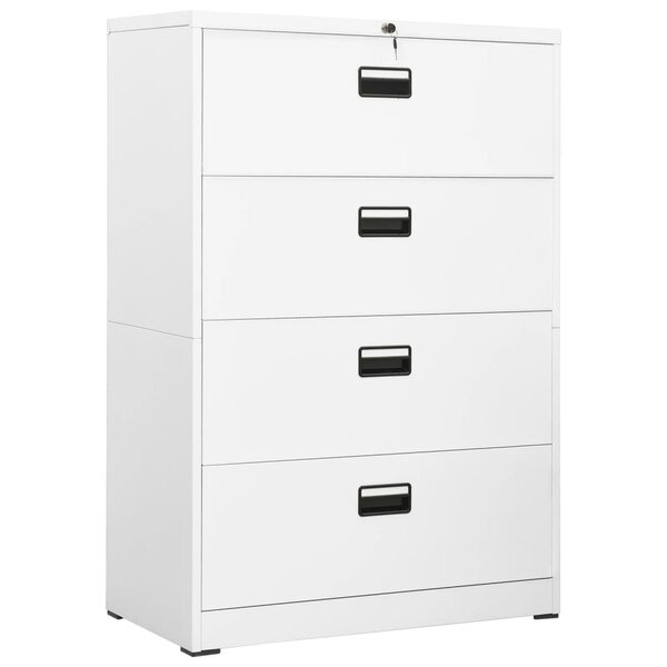 vidaXL Classeur Blanc 90x46x134 cm Acier