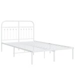vidaXL Cadre de lit métal sans matelas et tête de lit blanc 120x200 cm