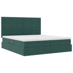 vidaXL Lit de rangement LED avec matelas Vert foncé 180 x 200 cm