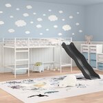 vidaXL Lit superposé pour enfants avec toboggan Blanc et anthracite