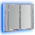 vidaXL Armoire à miroir LED Sonoma gris 60x12x45 cm Bois d'ingénierie