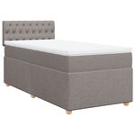 vidaXL Sommier à lattes de lit avec matelas Taupe 90x200 cm Tissu