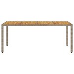 vidaXL Table de jardin et dessus en bois d'acacia gris résine tressée
