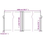 vidaXL Auvent latéral rétractable anthracite 100x1000 cm