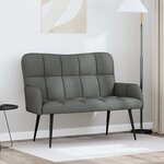 vidaXL Sofa 2 places Gris foncé 115 x 61 x 87 cm Tissu