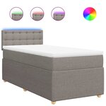 vidaXL Sommier à lattes de lit avec matelas Taupe 90x200 cm Tissu