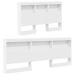 vidaXL Tête de lit de rangement Blanc 207 5 x 137 5 x 76 5 cm