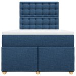 vidaXL Sommier à lattes de lit avec matelas Bleu 120x200 cm Tissu