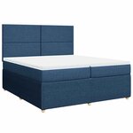 vidaXL Sommier à lattes de lit avec matelas Bleu 200x200 cm Tissu