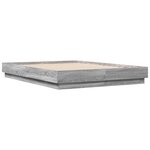 vidaXL Cadre de lit avec lumières LED sonoma gris 120x190 cm