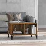 vidaXL Table basse Chêne fumé 60x50x36 5 cm Bois d'ingénierie