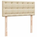 vidaXL Sommier à lattes de lit avec matelas Crème 120x200 cm Tissu
