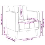 vidaXL Canapé-chaise accoudoirs gris foncé 53 cm tissu