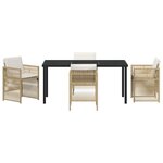 vidaXL Ensemble de salle à manger pour jardin 5 Pièces Beige Poly rotin