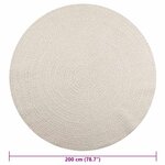 vidaXL Tapis ZIZUR crème Ø 200cm aspect de jute intérieur et extérieur
