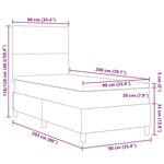 vidaXL Lit avec sommier à ressorts crème 90x200 cm en tissu côtelé