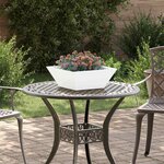 vidaXL Jardinière Bol De Jardin Blanche 40x40x15 cm En Acier