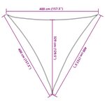 vidaXL Voile d'ombrage 160 g/m² triangulaire gris clair 4x4x4 m PEHD